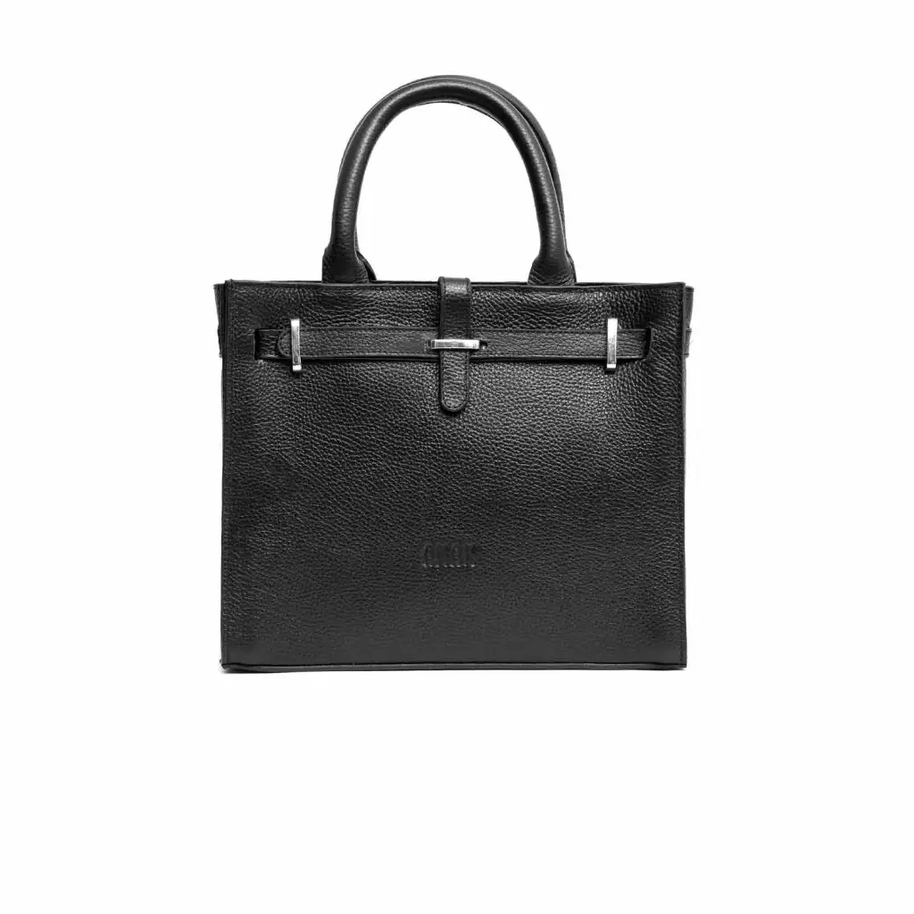 [639] Negar Leather Handbag(Floater) (Black)