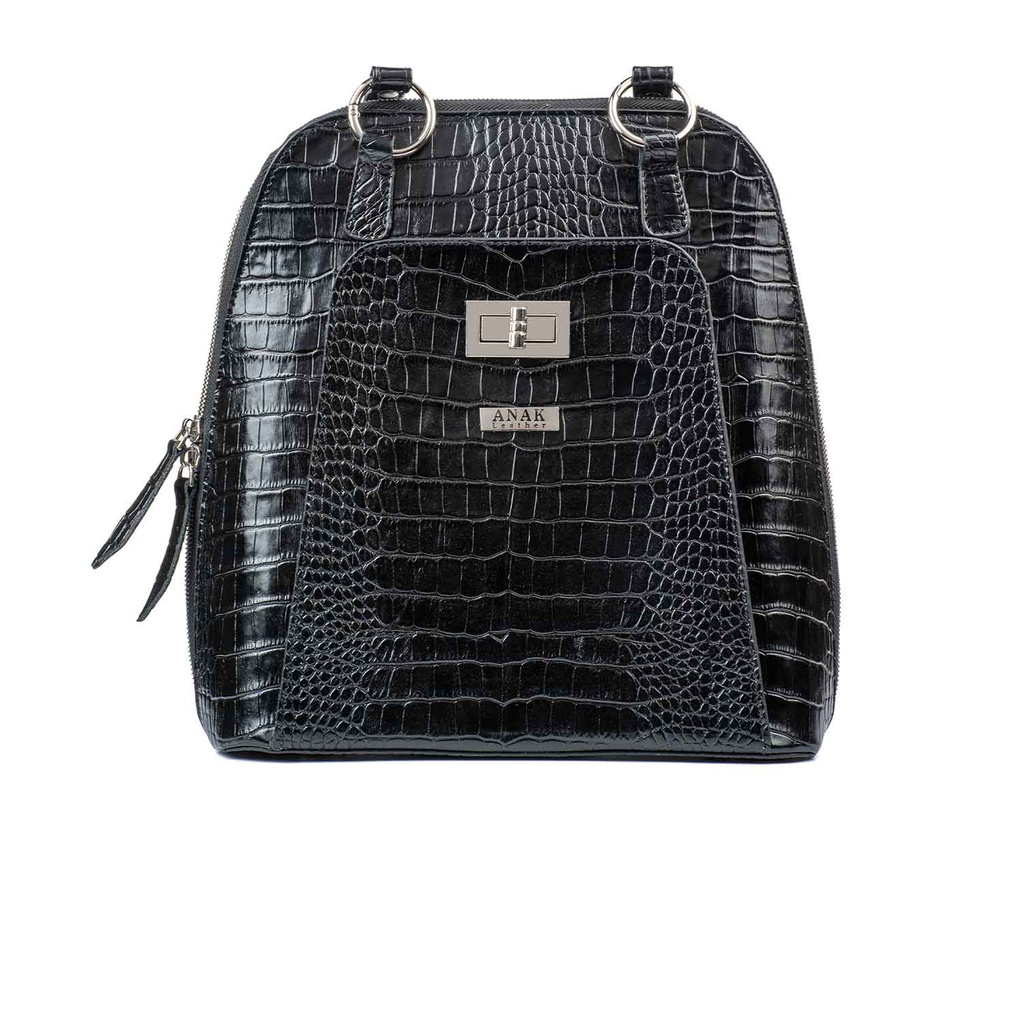[669] Three-way Backpack (Croco) (Black)