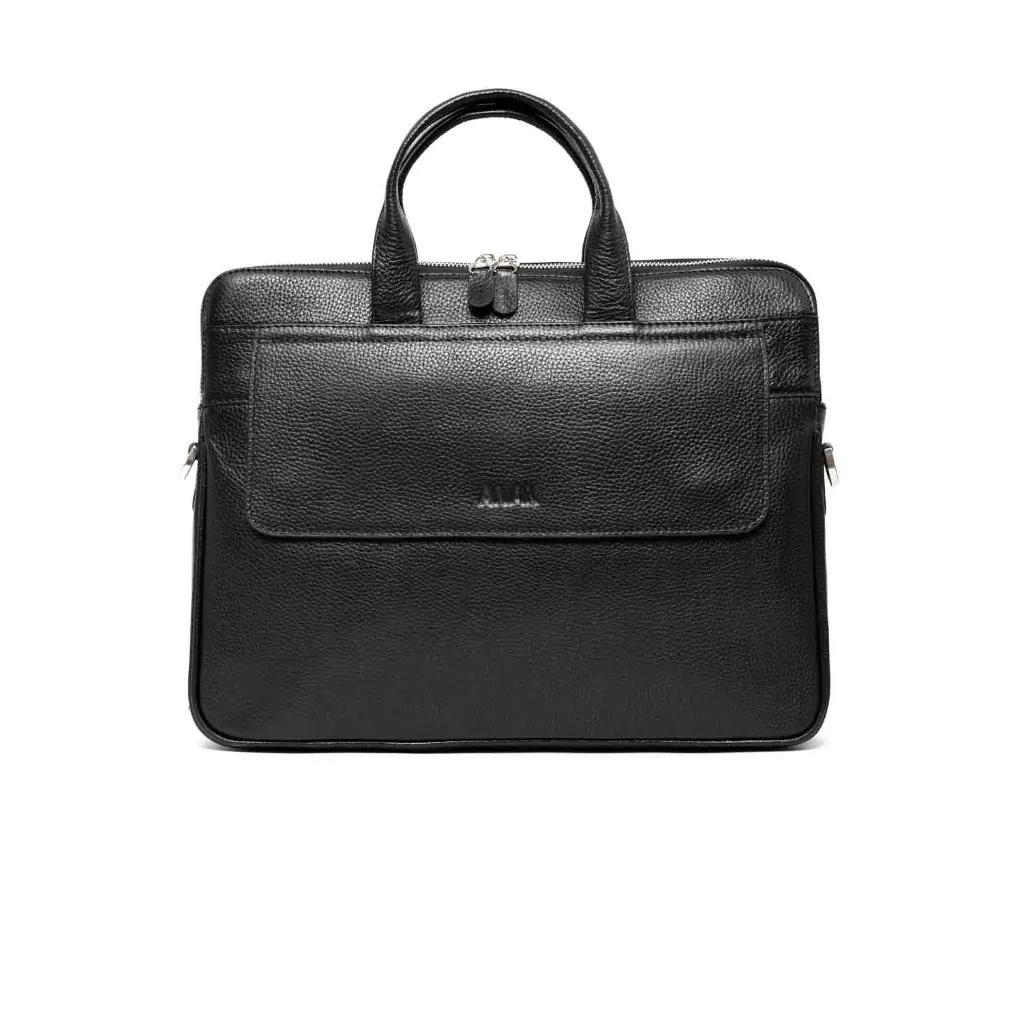 [715] Karoline leather briefcase (Floater) (Black)