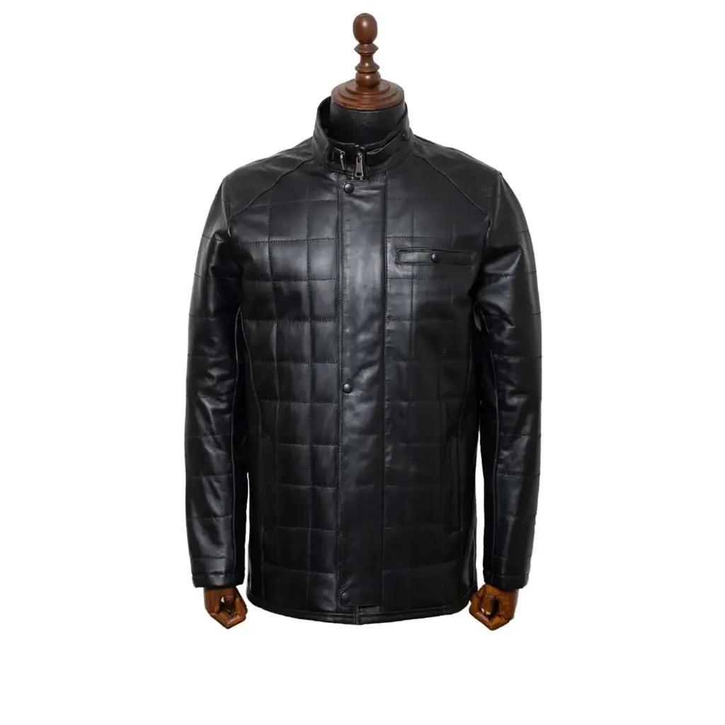 [182] Men’s Lavan Leather Jacket (Nappa) (Black, M)