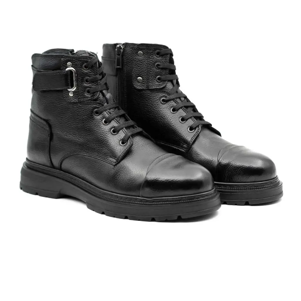 [663] Tonali Leather Boots (Floater) (Black, 40)